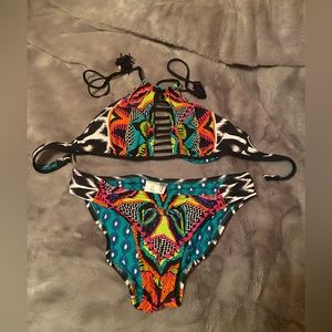 Trina Turk US Size 8 Bikini. Bright colored print. Excellent condition.